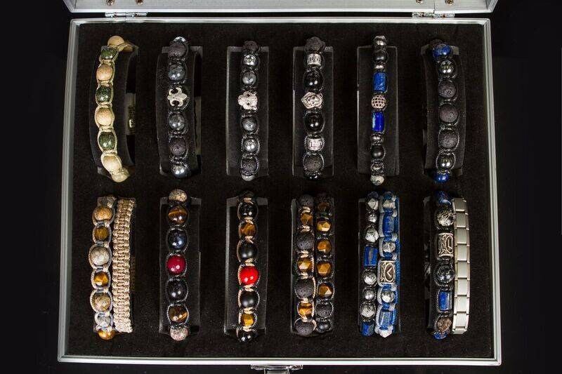 Men’s Protection Bracelet with Lapis Lazuli, Onyx, Hematite & Jasper – Clarity, Stability, Inner Strength Gift for son