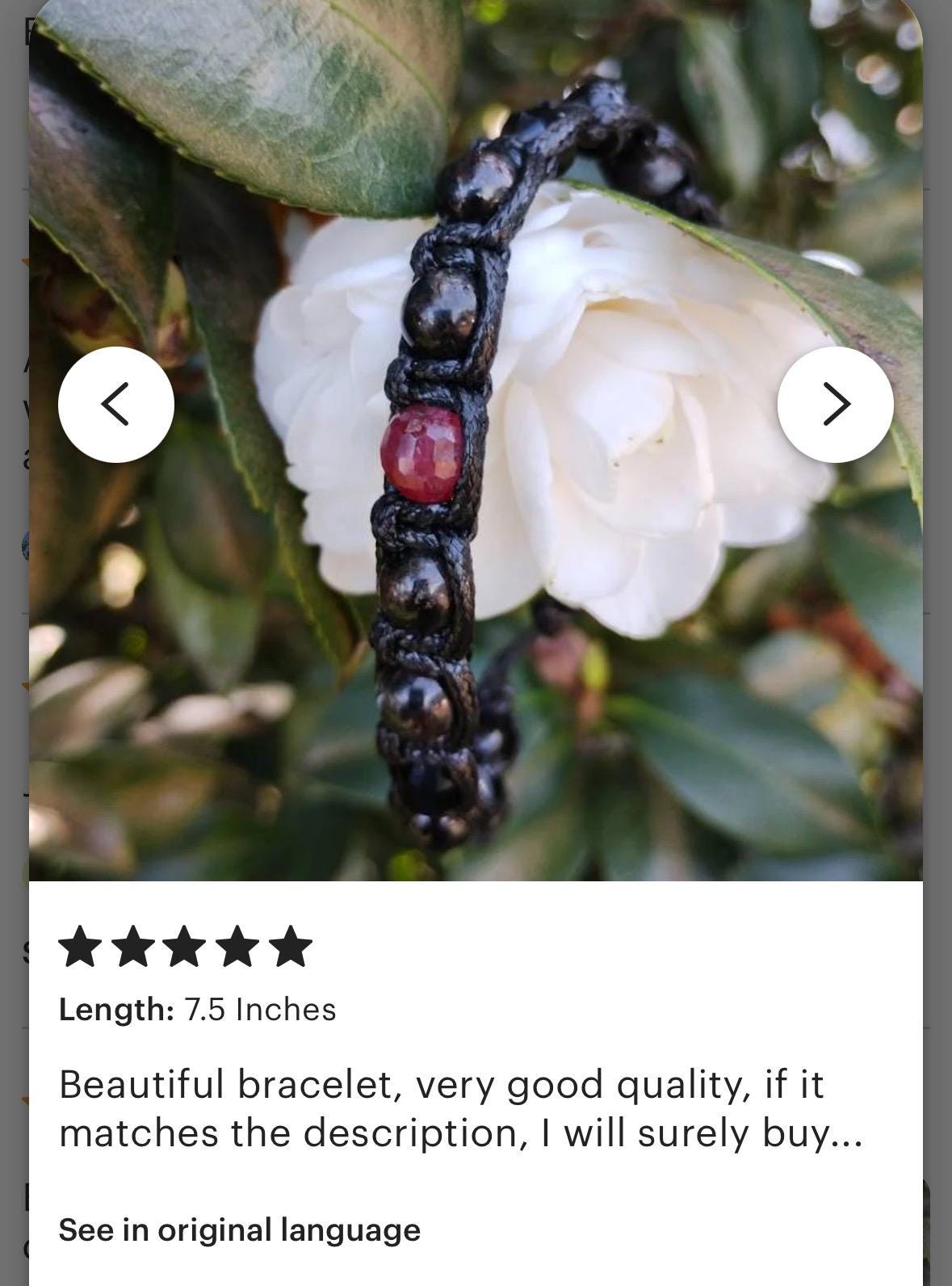 Mens Tourmaline Ruby Macrame Bracelet - Grounding Protection Jewelry Gift